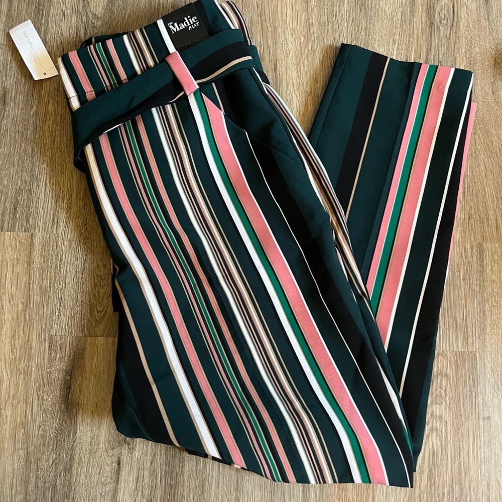 New York & Company 7th Avenue Design Studio The Madie Pant Womens Size 8 Stripes